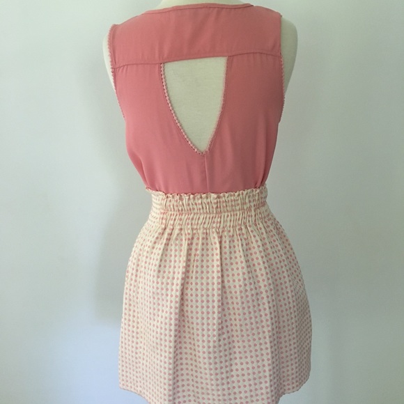 Almost Pink Swiss Dot Mini Skirt - Picture 5 of 5